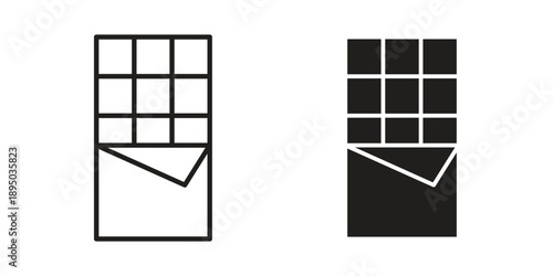 Chocolate icon set. Black icon on white background