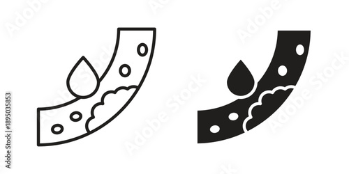 Cholesterol icon set. Black icon on white background