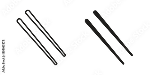 Chopsticks icon set. Black icon on white background