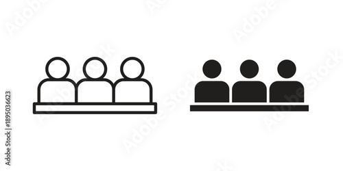 Committee icon set. Black icon on white background