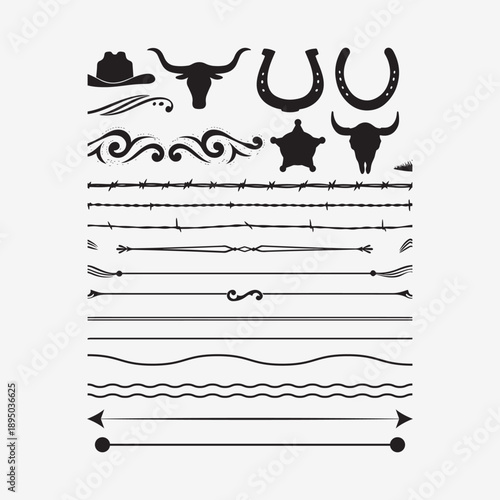 Western Frontier Decorative Elements and Dividers Collection