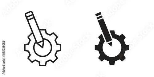 Customized icon set. Black icon on white background