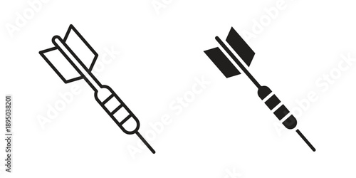 Dart icon set. Black icon on white background