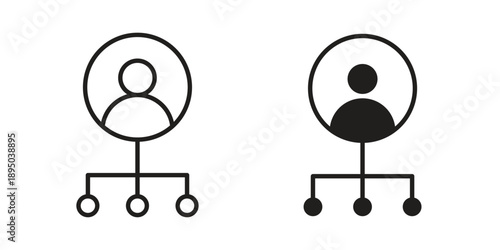 Department head icon set. Black icon on white background