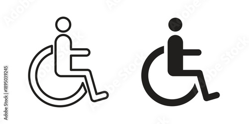 Disabled icon set. Black icon on white background