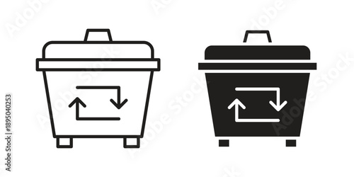 Dumpster icon set. Black icon on white background