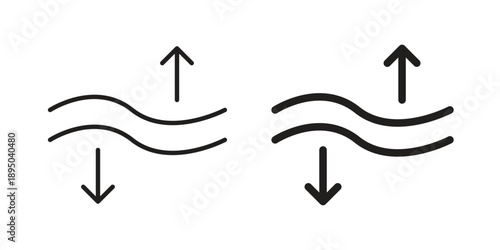 Elasticity icon set. Black icon on white background