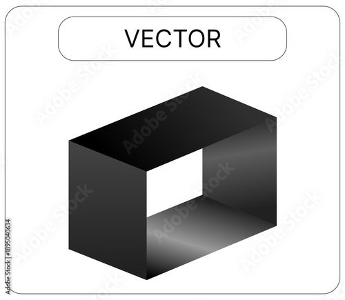 vector illustration of a black box with a sign