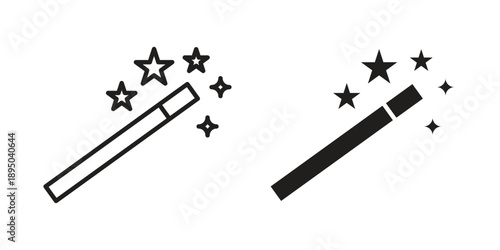 Enhance icon set. Black icon on white background