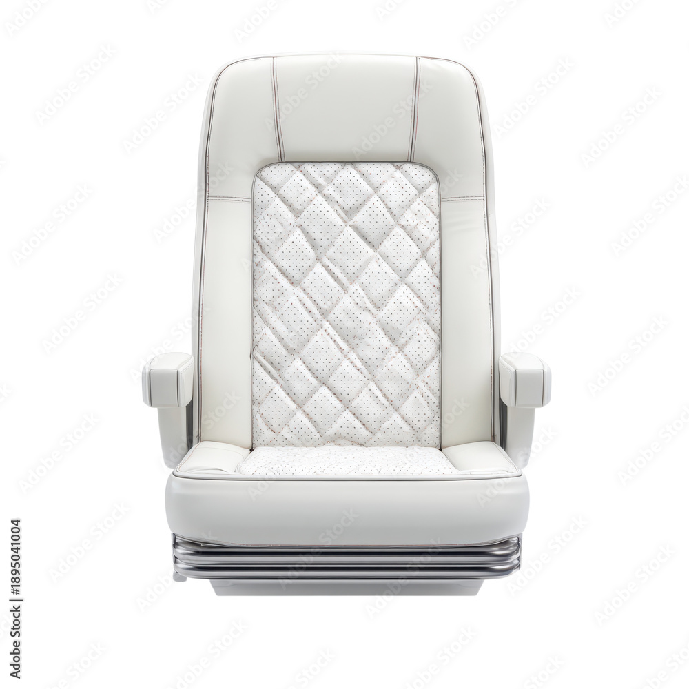 Fototapeta premium A luxurious white leather chair with diamond stitching