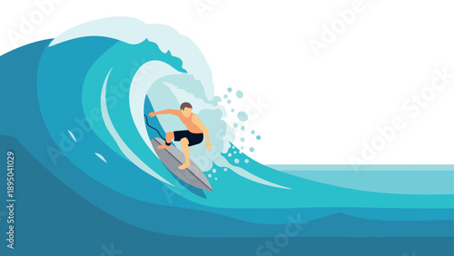 Dynamic surfing on big waves in minimalist style
