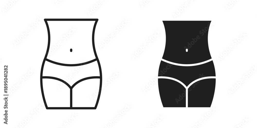 © iconic - Female hips and waist icon set. Black icon on white background © iconic - Female hips and waist icon set. Black icon on white background