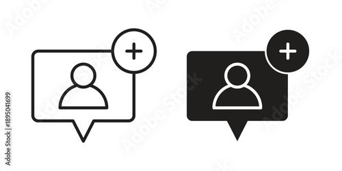 Followers icon set. Black icon on white background