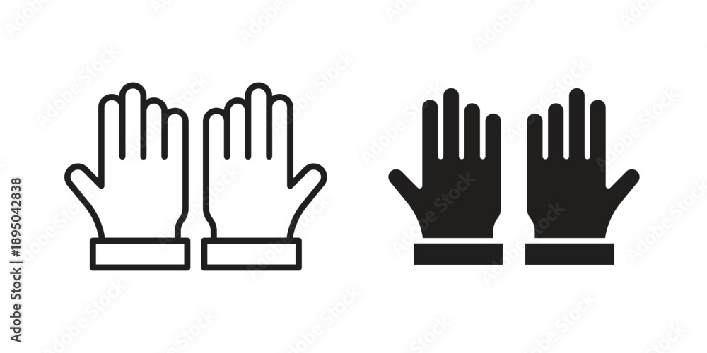 Fototapeta premium Gloves icon set. Black icon on white background
