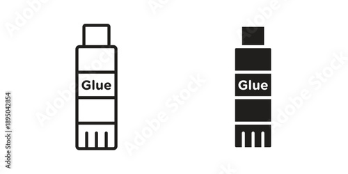 Glue stick icon set. Black icon on white background