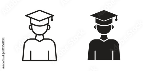 Graduated icon set. Black icon on white background