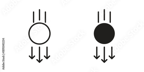 Gravity icon set. Black icon on white background