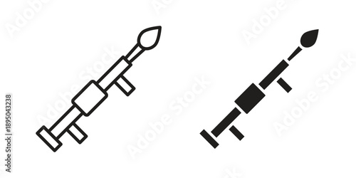 Konstfotografi Grenade Launcher icon set. Black icon on white background