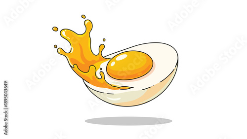 Dynamic Egg Yolk Splatter Abstract Breakfast Ingredient Illustration