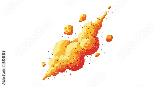 A dynamic abstract burst illustration featuring vibrant orange and yellow tones, creating an energetic and impactful visual, perfect for lively