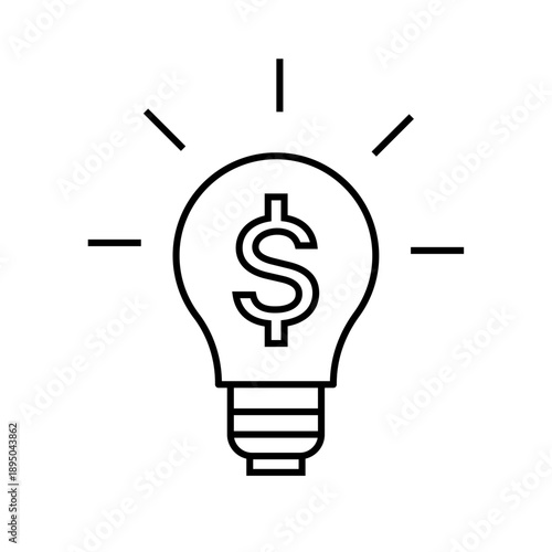 Profit Idea and Revenue Concept Line Icon for Business Presentation