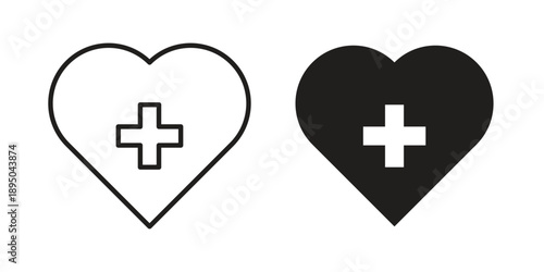 Heal icon set. Black icon on white background