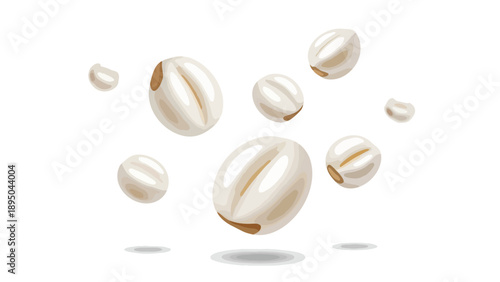 Nutritious Pearl Barley Grains Elegantly Suspended, Symbolizing Wholesome Culinary Potential and Natural Goodness