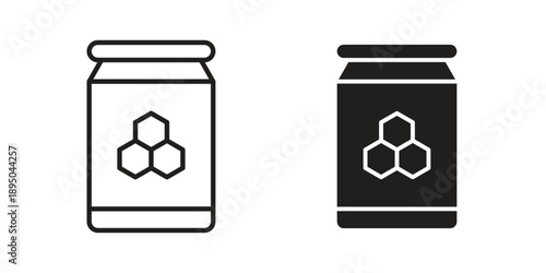 Honey jar icon set. Black icon on white background