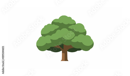 Minimal single tree flat vector illustration for nature and eco concepts