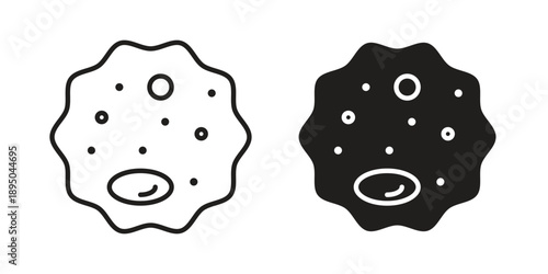 Human cells icon set. Black icon on white background