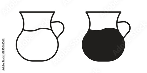 Jug icon set. Black icon on white background