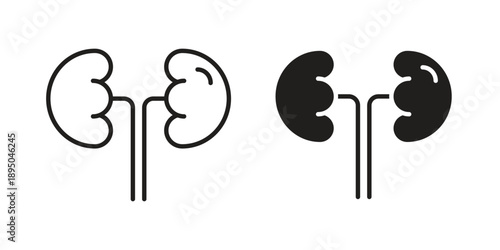 Kidney icon set. Black icon on white background