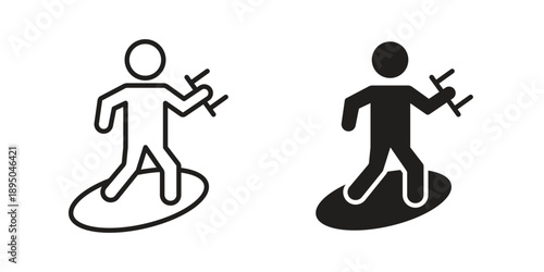 Kitesurf signs set. Black icon on white background