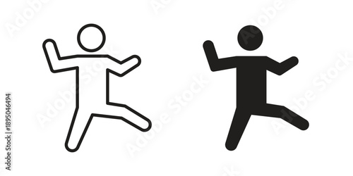 Kung fu icon set. Black icon on white background