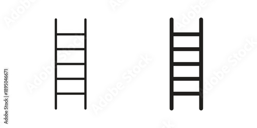 Ladder icon set. Black icon on white background