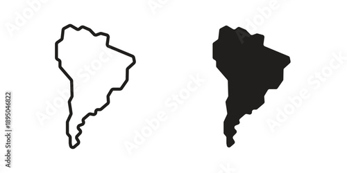 Latin america icon set. Black icon on white background
