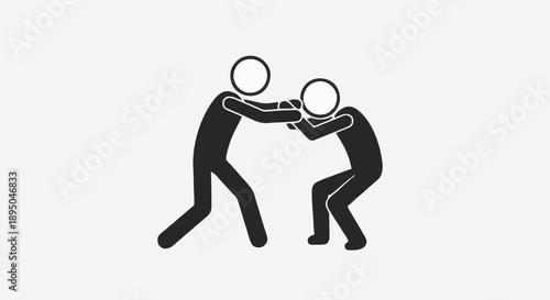Two stick figures in a wrestling match silhouette.