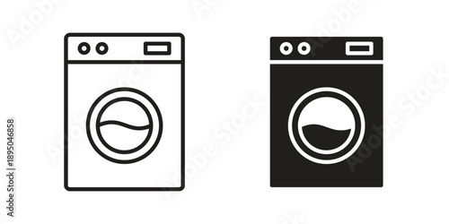 Laundry icon set. Black icon on white background