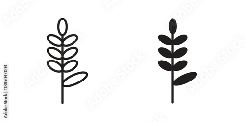 Lavender icon set. Black icon on white background
