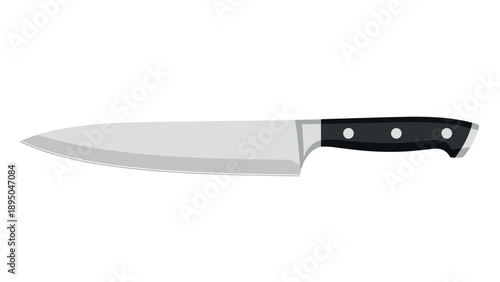 Realistic chef knife with black handle