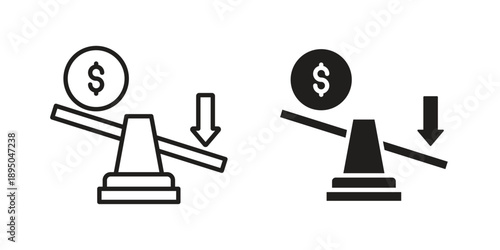 Leverage icon set. Black icon on white background