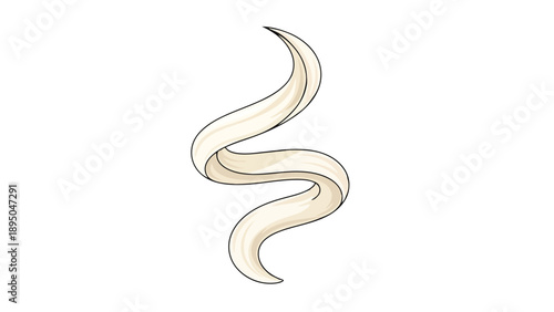 Elegant flowing artistic ribbon banner element with gentle curves and subtle shading for design projects