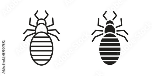 Louse icon set. Black icon on white background