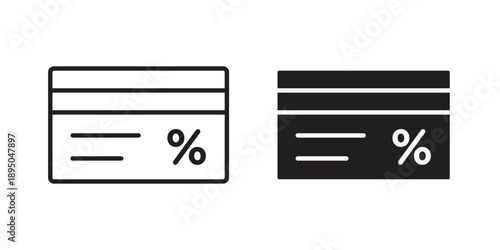 Loyalty card icon set. Black icon on white background
