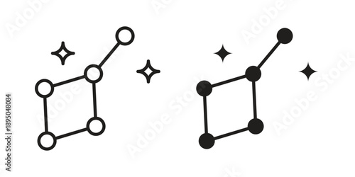 Lyra Constellation icon set. Black icon on white background