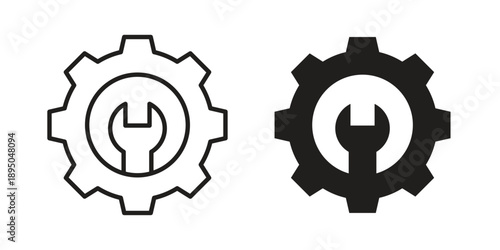 Maintainance icon set. Black icon on white background