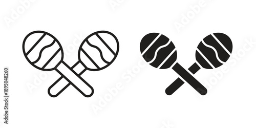 Maracas icon set. Black icon on white background