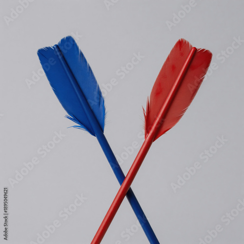 Merging blue and red arrows signify convergence and agreement