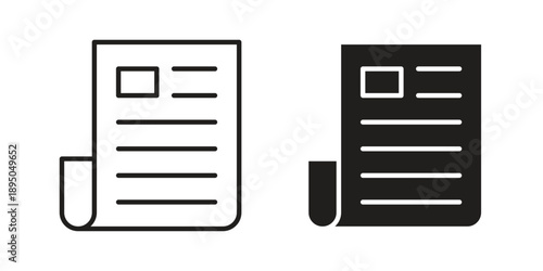 News feed icon set. Black icon on white background