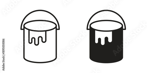 Paint bucket icon set. Black icon on white background
